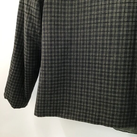 Vintage 1990s Women's 3X Briggs Blazer Boxy Green Plaid Woven Lined Long Sleeve - Picture 12 of 12